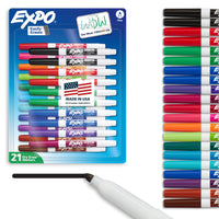 EXPO Dry Erase Markers, Low Odor Ink, Black, Fine Tip, 4 Count - Easily Erases, Vibrant Ink, Ideal for Classroom, Back to School Supplies, Teachers, Office, Whiteboard & Home - 7DAY'S