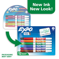 EXPO Dry Erase Markers, Low Odor Ink, Black, Fine Tip, 4 Count - Easily Erases, Vibrant Ink, Ideal for Classroom, Back to School Supplies, Teachers, Office, Whiteboard & Home - 7DAY'S