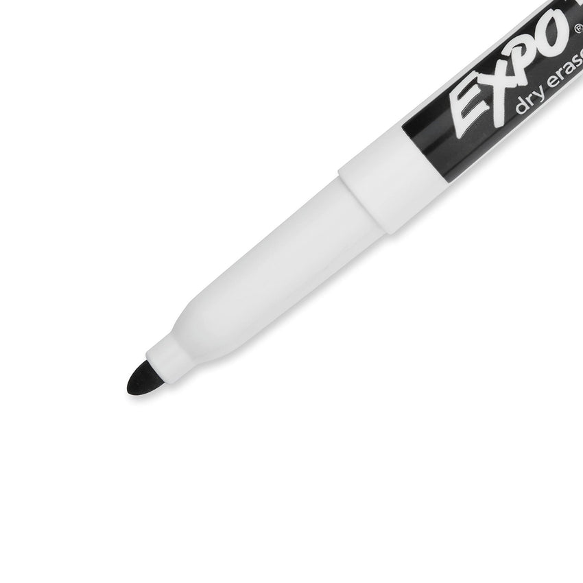 EXPO Dry Erase Markers, Low Odor Ink, Black, Fine Tip, 4 Count - Easily Erases, Vibrant Ink, Ideal for Classroom, Back to School Supplies, Teachers, Office, Whiteboard & Home - 7DAY'S