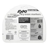 EXPO Dry Erase Markers, Low Odor Ink, Black, Fine Tip, 4 Count - Easily Erases, Vibrant Ink, Ideal for Classroom, Back to School Supplies, Teachers, Office, Whiteboard & Home - 7DAY'S