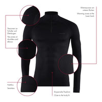 FALKE Men's Maximum Warm Zip Base Layer Top, 1 Piece - 7DAY'S