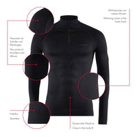 FALKE Men's Maximum Warm Zip Base Layer Top, 1 Piece - 7DAY'S