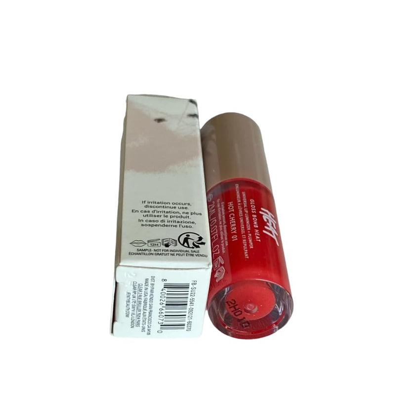 FENTY BEAUTY Gloss Bomb Heat Universal Lip Luminizer and Plumper Travel 2ml (Hot Cherry, .07OZ) - 7DAY'S