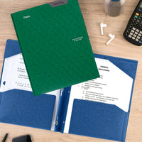 Five Star 2 - Pocket Folder, 4 Pack, Plastic Folder with Stay - Put Tabs and Prong Fasteners, Holds 8 - 1/2" x 11" Paper, Black, Fire Red, Forest Green, Pacific Blue (38048) - 7DAY'S