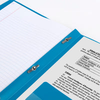 Five Star 2 - Pocket Folder, 4 Pack, Plastic Folder with Stay - Put Tabs and Prong Fasteners, Holds 8 - 1/2" x 11" Paper, Black, Fire Red, Forest Green, Pacific Blue (38048) - 7DAY'S