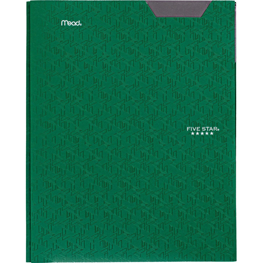 Five Star 2 - Pocket Folder, 4 Pack, Plastic Folder with Stay - Put Tabs and Prong Fasteners, Holds 8 - 1/2" x 11" Paper, Black, Fire Red, Forest Green, Pacific Blue (38048) - 7DAY'S
