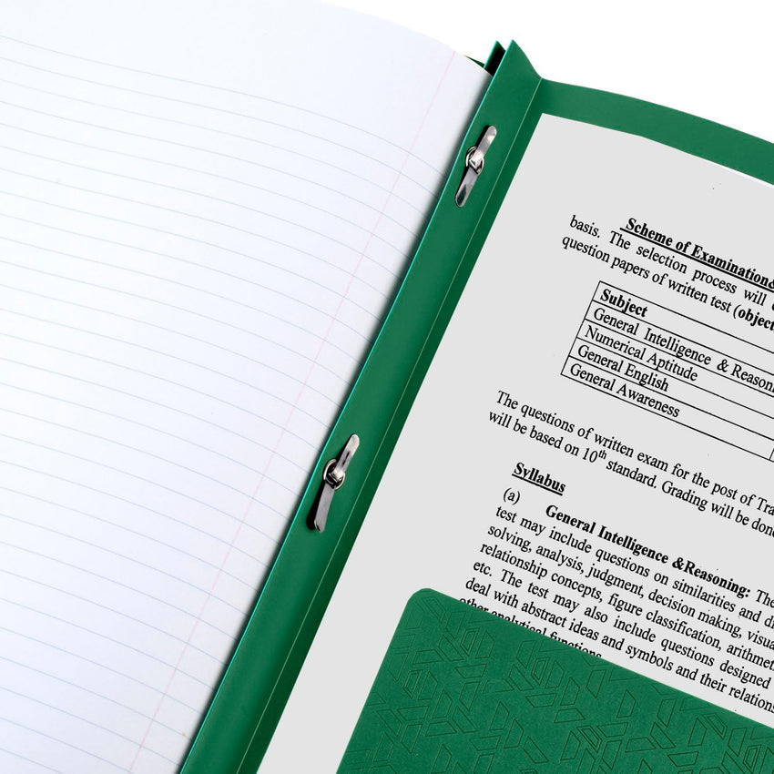 Five Star 2 - Pocket Folder, 4 Pack, Plastic Folder with Stay - Put Tabs and Prong Fasteners, Holds 8 - 1/2" x 11" Paper, Black, Fire Red, Forest Green, Pacific Blue (38048) - 7DAY'S