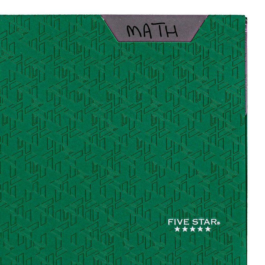 Five Star 2 - Pocket Folder, 4 Pack, Plastic Folder with Stay - Put Tabs and Prong Fasteners, Holds 8 - 1/2" x 11" Paper, Black, Fire Red, Forest Green, Pacific Blue (38048) - 7DAY'S