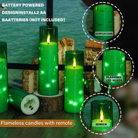 Flickering Flameless LED Candles, 9 Pcs with Embedded Star String, Acrylic LED Pillar Candles with Remote, Suitable for Home Decoration (Grey) - 7DAY'S