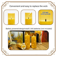 Flickering Flameless LED Candles, 9 Pcs with Embedded Star String, Acrylic LED Pillar Candles with Remote, Suitable for Home Decoration (Grey) - 7DAY'S