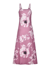 Floral Print Spaghetti Dress; Casual Crew Neck Ankle Cami Dress; Women's Clothing - 7DAY'S