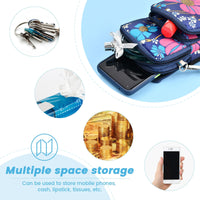 Flower Pattern Crossbody Cell Phone Purse For Women; 3 - Layers Zipper Nylon Shoulder Bag; Sport Armband Wallet For Smartphone - 7DAY'S