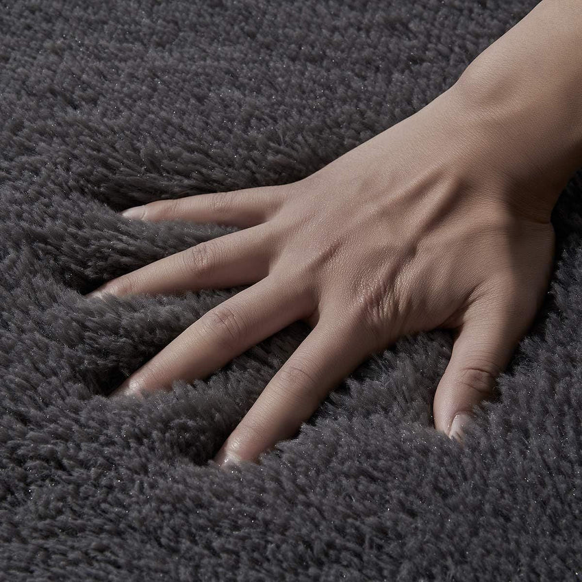 Fluffy Luxury Large Area Rug, Non - Skid Fleece Carpets For Bedroom,Living/Kids Room ,Home Décor, Soft Plush Furry, Floor Rug (5x7 Feet, Grey),Washable - 7DAY'S