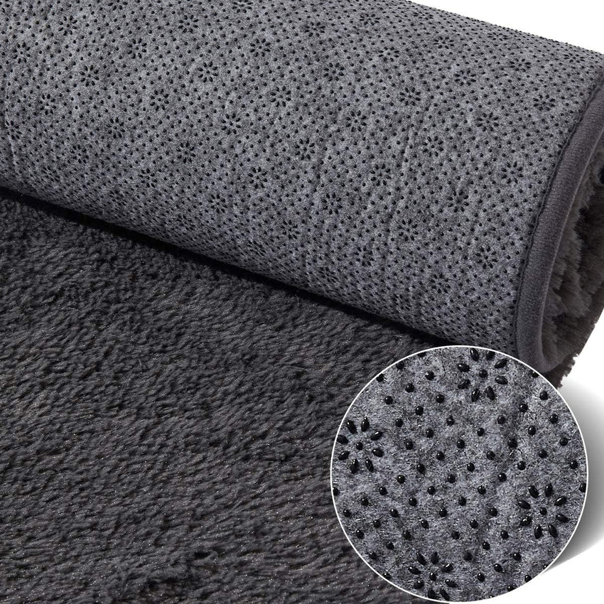Fluffy Luxury Large Area Rug, Non - Skid Fleece Carpets For Bedroom,Living/Kids Room ,Home Décor, Soft Plush Furry, Floor Rug (5x7 Feet, Grey),Washable - 7DAY'S