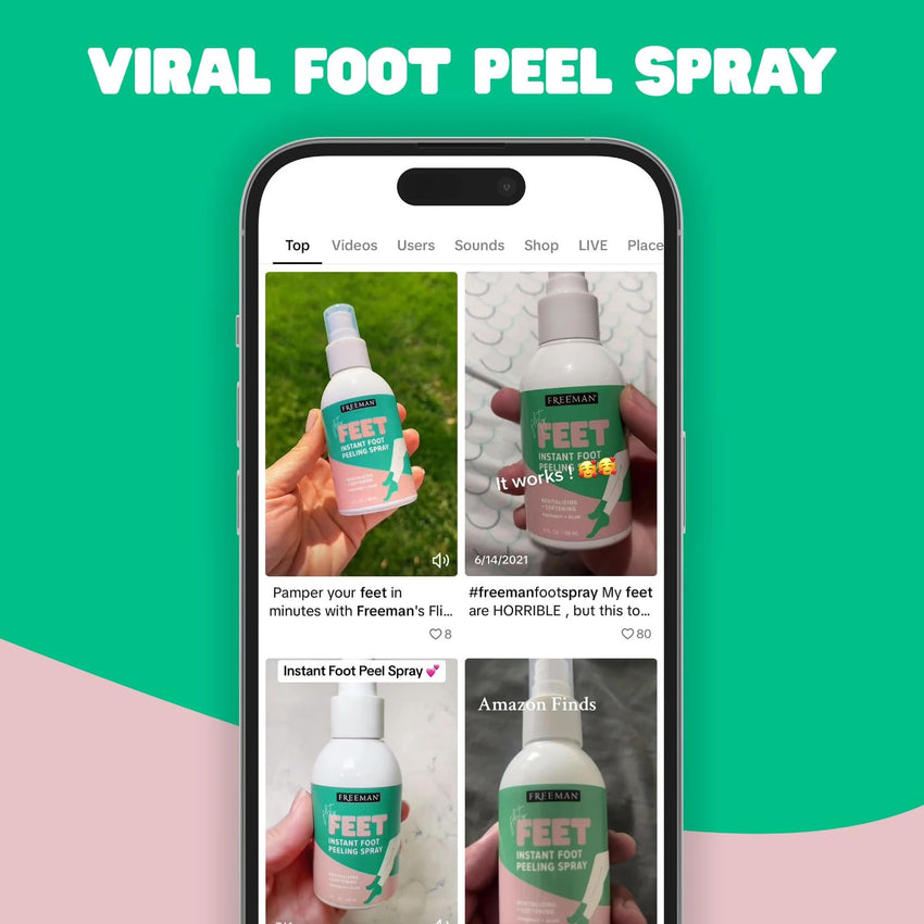 Freeman Flirty Feet Instant Foot Peeling Spray, Exfoliating Foot Mask For Summer, Moisturizing & Smooth Dry, Cracked Heels, Remove Dead Skin Quickly, Cruelty - Free & Vegan, 4 fl.oz./ 118 ml Bottle - 7DAY'S