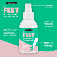 Freeman Flirty Feet Instant Foot Peeling Spray, Exfoliating Foot Mask For Summer, Moisturizing & Smooth Dry, Cracked Heels, Remove Dead Skin Quickly, Cruelty - Free & Vegan, 4 fl.oz./ 118 ml Bottle - 7DAY'S