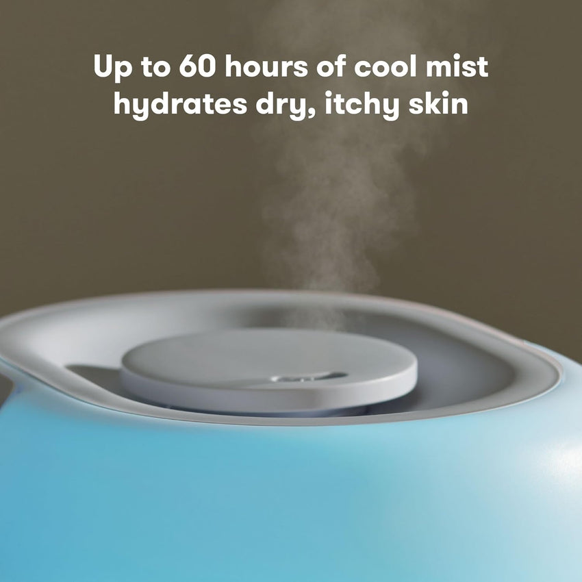 Frida Baby 3 - in - 1 Cool Mist Humidifier for Large Rooms, Top Fill Humidifier for Bedroom, Allergy Relief, 60 Hour Runtime + Nightlight, Auto Shut - Off, Quiet, Carry Handle, Essential Oil Diffuser - 7DAY'S