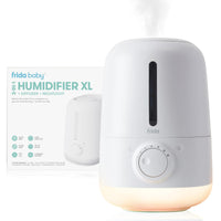 Frida Baby 3 - in - 1 Cool Mist Humidifier for Large Rooms, Top Fill Humidifier for Bedroom, Allergy Relief, 60 Hour Runtime + Nightlight, Auto Shut - Off, Quiet, Carry Handle, Essential Oil Diffuser - 7DAY'S