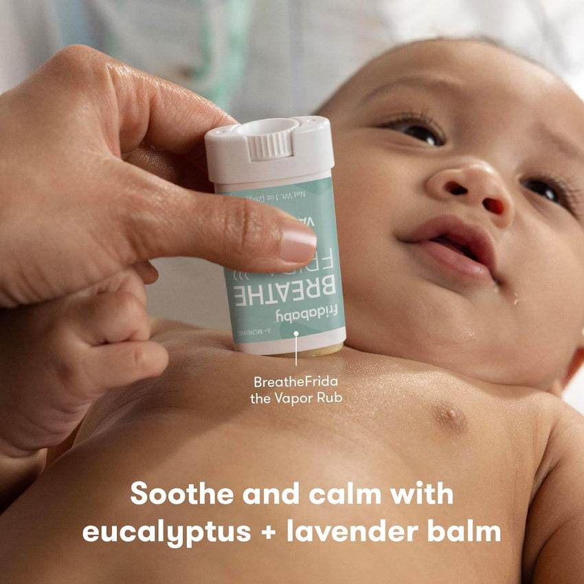 Frida Baby Breathe Easy Kit Sick Day Baby Essentials - Vapor Wipes, Vapor Rub + Organic Vapor Drops to Help Baby Breathe Easy, Natural Baby Congestion Relief - 7DAY'S