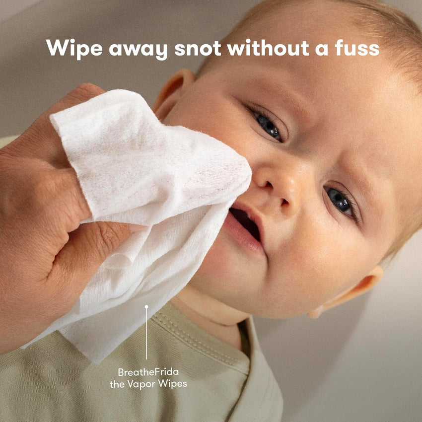 Frida Baby Breathe Easy Kit Sick Day Baby Essentials - Vapor Wipes, Vapor Rub + Organic Vapor Drops to Help Baby Breathe Easy, Natural Baby Congestion Relief - 7DAY'S
