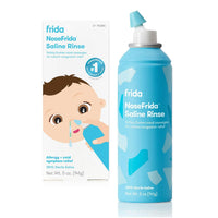 Frida Saline Rinse for Toddler, Kids, Ages 2+, Saline Rinse for Sinus, Instant Congestion Relief & Allergy Relief, Flush Out Allergens, Mucus, Pollen, Dust, Safe for Daily Use - 7DAY'S
