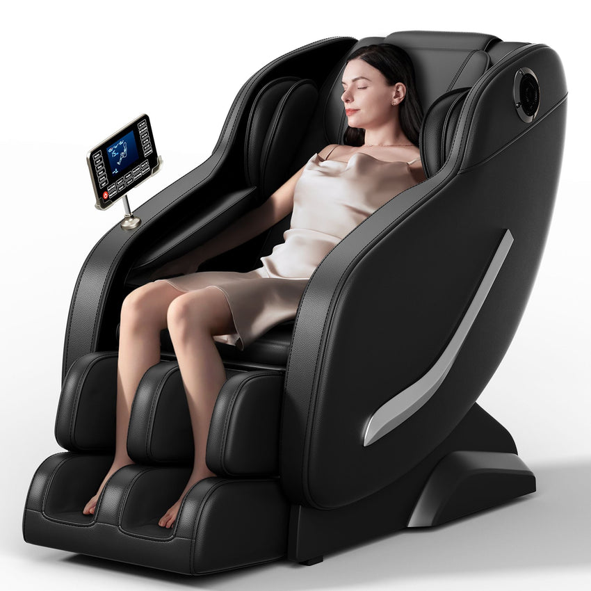Full Body Massage Chair, Zero Gravity Mode, Deep Tissue Massage Chair, Foot Massage, 8 Fixed Massage Roller, LCD Touch Screen, Waist Heater, Bluetooth - 7DAY'S