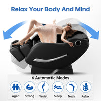 Full Body Massage Chair, Zero Gravity Mode, Deep Tissue Massage Chair, Foot Massage, 8 Fixed Massage Roller, LCD Touch Screen, Waist Heater, Bluetooth - 7DAY'S