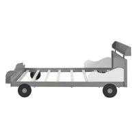 Full Size Car - Shaped Platform Bed,Full Bed with Storage Shelf for Bedroom - 7DAY'S