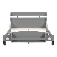 Full Size Car - Shaped Platform Bed,Full Bed with Storage Shelf for Bedroom - 7DAY'S