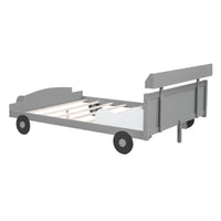 Full Size Car - Shaped Platform Bed,Full Bed with Storage Shelf for Bedroom - 7DAY'S