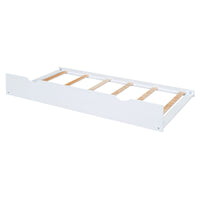 Full Size Wood House Bed With Twin Size Trundle, Wooden Daybed - 7DAY'S