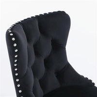 Furniture,Swivel Velvet Barstools Adjusatble Seat Height from 25 - 33 Inch, Modern Upholstered Chrome base Bar Stools with Backs Comfortable Tufted for Home Pub and Kitchen Island(Black,Set of 2) - 7DAY'S