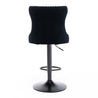Furniture,Swivel Velvet Barstools Adjusatble Seat Height from 25 - 33 Inch,17.7 inch base, Modern Upholstered Bar Stools with Backs Comfortable Tufted for Home Pub and Kitchen Island,Black,Set of 2 - 7DAY'S