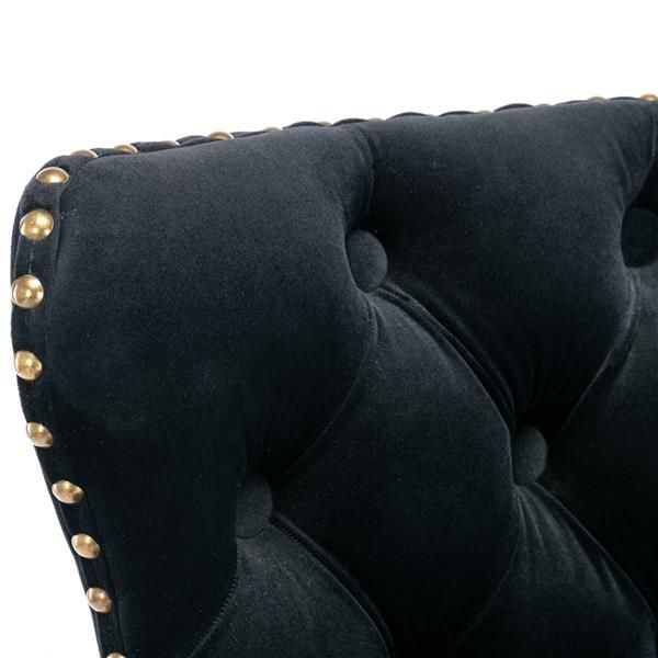 Furniture,Swivel Velvet Barstools Adjusatble Seat Height from 25 - 33 Inch,17.7 inch base, Modern Upholstered Bar Stools with Backs Comfortable Tufted for Home Pub and Kitchen Island,Black,Set of 2 - 7DAY'S