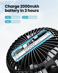 Gaiatop Mini Portable Stroller Fan, Battery Operated Small Clip on, Detachable 3 Speed Rechargeable, 360° Rotate Flexible Tripod Better Cooling for Car Seat Crib Treadmill Travel Black - 7DAY'S