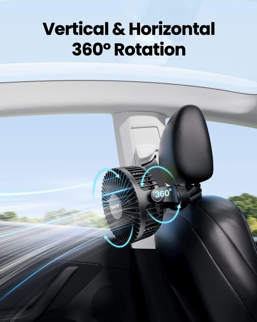 Gaiatop Mini Portable Stroller Fan, Battery Operated Small Clip on, Detachable 3 Speed Rechargeable, 360° Rotate Flexible Tripod Better Cooling for Car Seat Crib Treadmill Travel Black - 7DAY'S