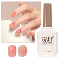 GAOY Sheer Light Pink Gel Nail Polish, 16ml Jelly Milky White Peach Translucent Color 1352 UV Light Cure Gel Polish for Nail Art DIY Manicure and Pedicure at Home - 7DAY'S