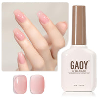 GAOY Sheer Light Pink Gel Nail Polish, 16ml Jelly Milky White Peach Translucent Color 1352 UV Light Cure Gel Polish for Nail Art DIY Manicure and Pedicure at Home - 7DAY'S