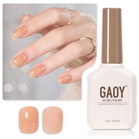 GAOY Sheer Light Pink Gel Nail Polish, 16ml Jelly Milky White Peach Translucent Color 1352 UV Light Cure Gel Polish for Nail Art DIY Manicure and Pedicure at Home - 7DAY'S