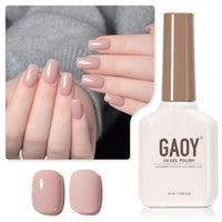 GAOY Sheer Light Pink Gel Nail Polish, 16ml Jelly Milky White Peach Translucent Color 1352 UV Light Cure Gel Polish for Nail Art DIY Manicure and Pedicure at Home - 7DAY'S
