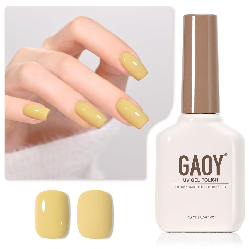 GAOY Sheer Light Pink Gel Nail Polish, 16ml Jelly Milky White Peach Translucent Color 1352 UV Light Cure Gel Polish for Nail Art DIY Manicure and Pedicure at Home - 7DAY'S