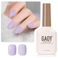 GAOY Sheer Light Pink Gel Nail Polish, 16ml Jelly Milky White Peach Translucent Color 1352 UV Light Cure Gel Polish for Nail Art DIY Manicure and Pedicure at Home - 7DAY'S