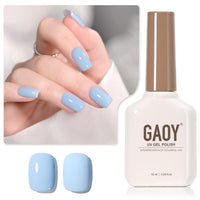 GAOY Sheer Light Pink Gel Nail Polish, 16ml Jelly Milky White Peach Translucent Color 1352 UV Light Cure Gel Polish for Nail Art DIY Manicure and Pedicure at Home - 7DAY'S