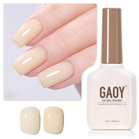 GAOY Sheer Light Pink Gel Nail Polish, 16ml Jelly Milky White Peach Translucent Color 1352 UV Light Cure Gel Polish for Nail Art DIY Manicure and Pedicure at Home - 7DAY'S