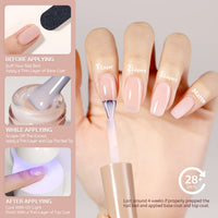 GAOY Sheer Light Pink Gel Nail Polish, 16ml Jelly Milky White Peach Translucent Color 1352 UV Light Cure Gel Polish for Nail Art DIY Manicure and Pedicure at Home - 7DAY'S