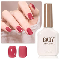 GAOY Sheer Light Pink Gel Nail Polish, 16ml Jelly Milky White Peach Translucent Color 1352 UV Light Cure Gel Polish for Nail Art DIY Manicure and Pedicure at Home - 7DAY'S