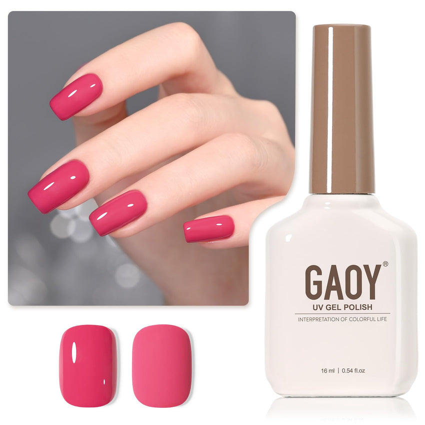 GAOY Sheer Light Pink Gel Nail Polish, 16ml Jelly Milky White Peach Translucent Color 1352 UV Light Cure Gel Polish for Nail Art DIY Manicure and Pedicure at Home - 7DAY'S