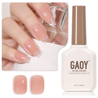 GAOY Sheer Light Pink Gel Nail Polish, 16ml Jelly Milky White Peach Translucent Color 1352 UV Light Cure Gel Polish for Nail Art DIY Manicure and Pedicure at Home - 7DAY'S