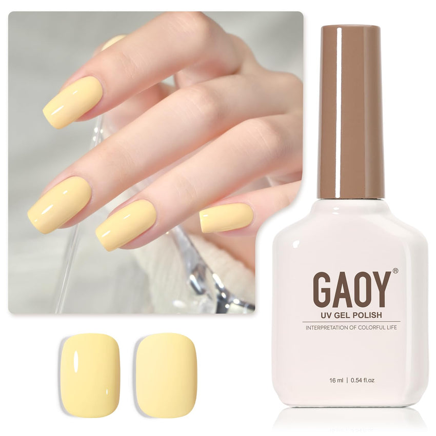 GAOY Sheer Light Pink Gel Nail Polish, 16ml Jelly Milky White Peach Translucent Color 1352 UV Light Cure Gel Polish for Nail Art DIY Manicure and Pedicure at Home - 7DAY'S