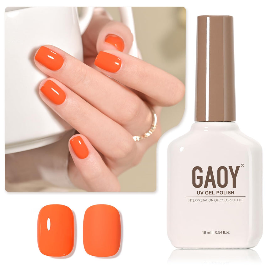 GAOY Sheer Light Pink Gel Nail Polish, 16ml Jelly Milky White Peach Translucent Color 1352 UV Light Cure Gel Polish for Nail Art DIY Manicure and Pedicure at Home - 7DAY'S